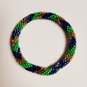 Sashka & Co, Aid Through Trade, Nepal Beaded Roll On Bracelet